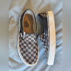 Vans Classic Slip-On Checkerboard Black/Pewter Gray Men’s 7.5 Women’s 9.0 500714